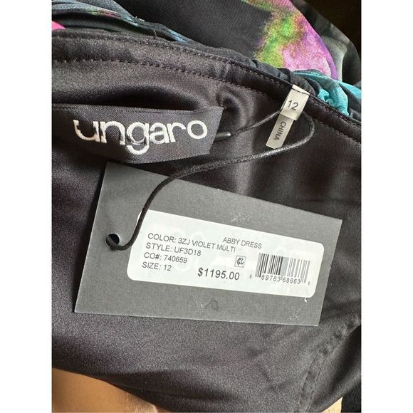 Ungaro Abby Side-Slit One-Shoulder Cape Gown size 12 - Picture 11 of 11